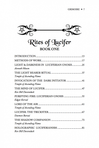 The Lucifer Chronicles table of contents